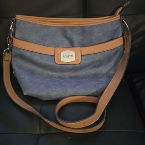 Rosetti Denim Blue and Tan Shoulder Bag